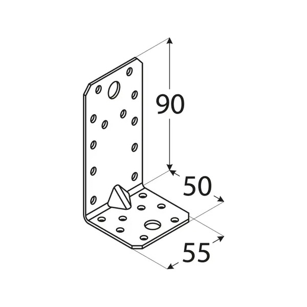 kotni veznik 90x50x55mm ojačan pocinkan