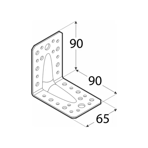 kotni veznik 90x90x65mm ojačan pocinkan