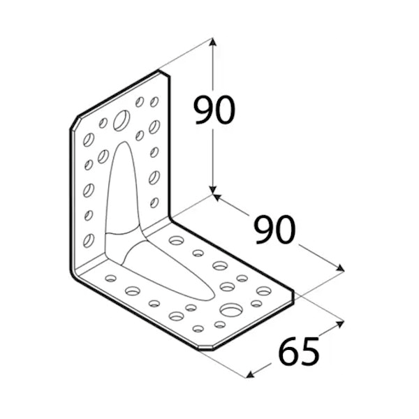kotni veznik 90x90x65mm ojačan pocinkan kotni veznik 90x90x65mm ojačan pocinkan