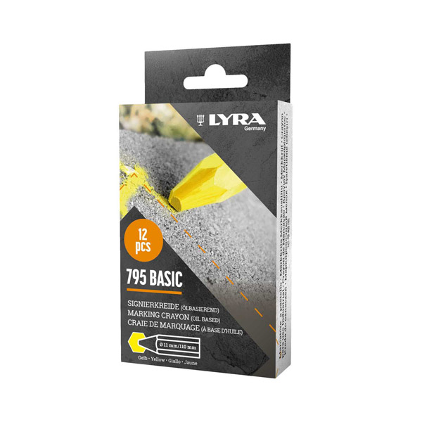kreda za označevanje rumena 12kos brez ovoja, 795 basic, lyra