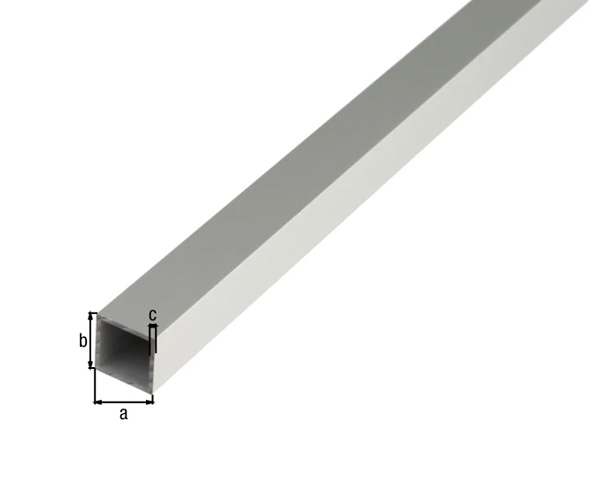 kvadratna cev alu 10x10x1mm 1m eloksirana, srebrna kvadratna cev alu 10x10x1mm 1m eloksirana, srebrna