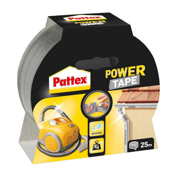 Pattex Power Tape Ruban Adhésif Extra Fort Blanc 50 Mm X 25 M - Toilé Étanchéité Charges Lourdes Réparation Tout Usage