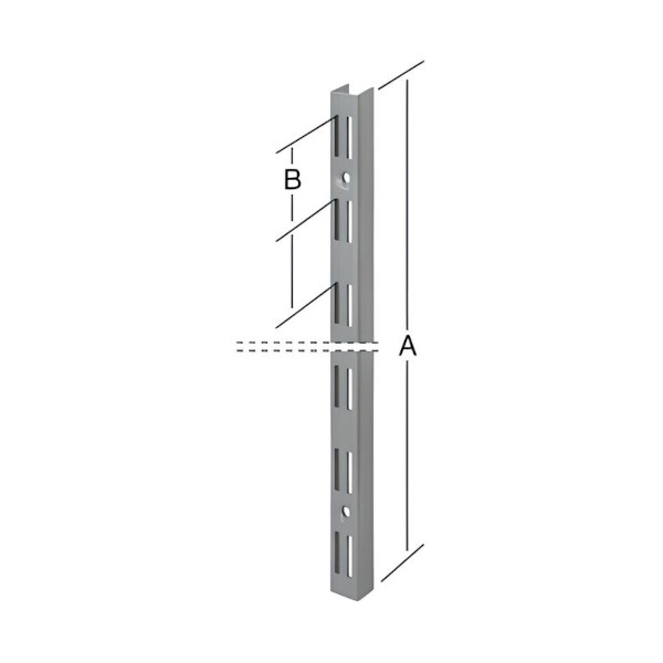 letev za nosilce polic 1500mm dvoredna, srebrno siva letev za nosilce polic 1500mm dvoredna, srebrno siva