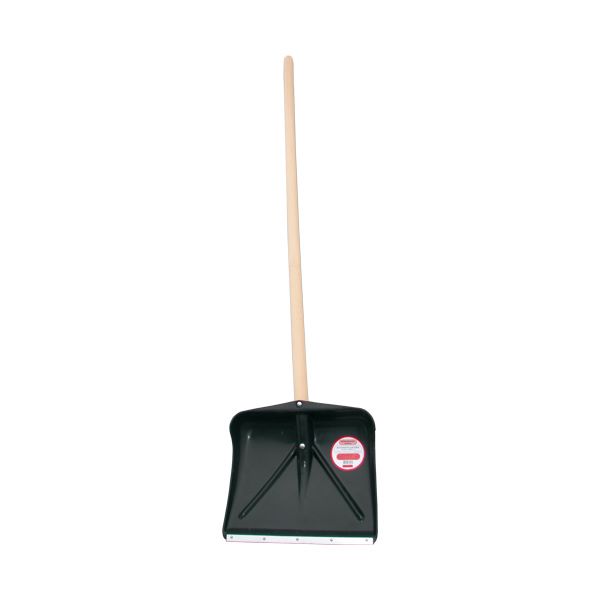 lopata za sneg plastična 42cm, jeklen rob, z ročajem 115cm, dolenc