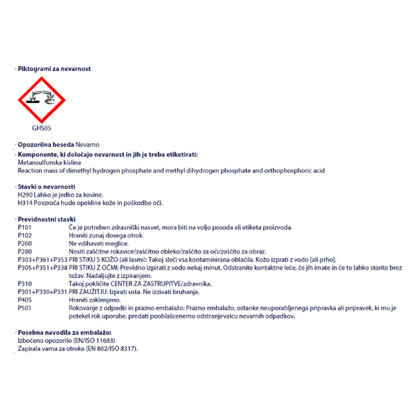 močno čistilo za kopalnice in sanitarije 0,5l mellerud 