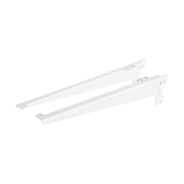 nosilec za polico 230mm z ušesi za vijak, bel, par