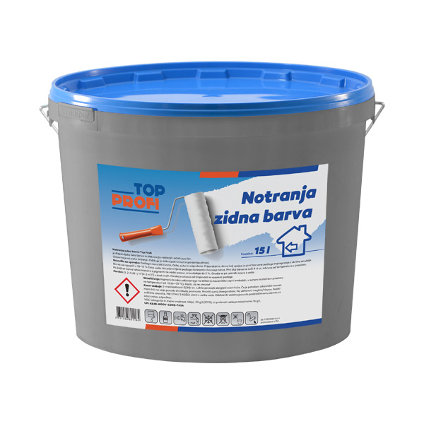 notranja zidna barva top profi 15l bela