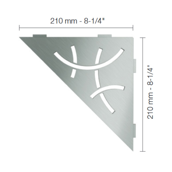 odlagalna kotna polička curve, trikotna, inox, schlüter