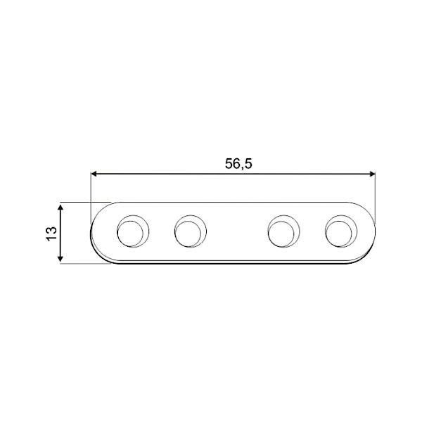 ploščat veznik 13x57x2mm ozek pocinkan