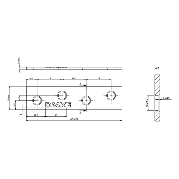 ploščat veznik 14x58x1,5mm pocinkan