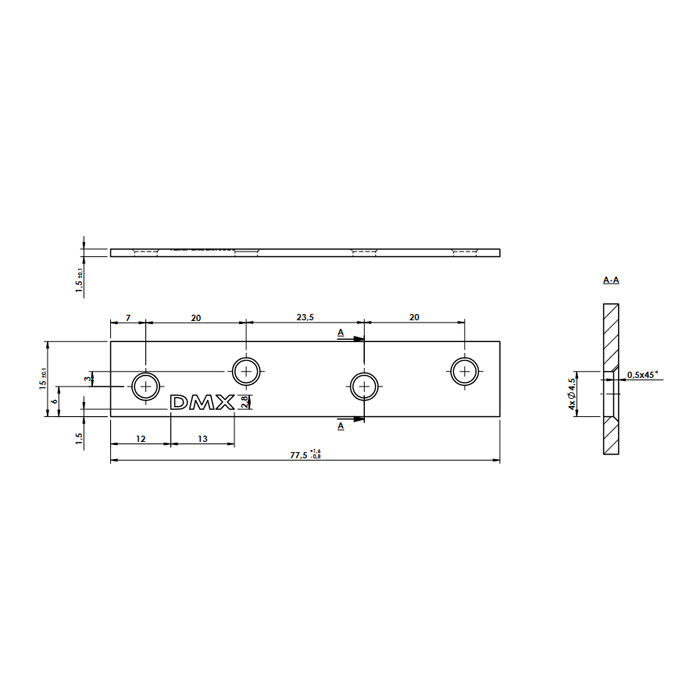 ploščat veznik 15x78x1,5mm pocinkan