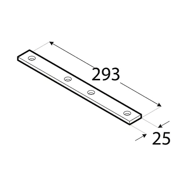 ploščat veznik 25x293x5mm rumeno cinkan