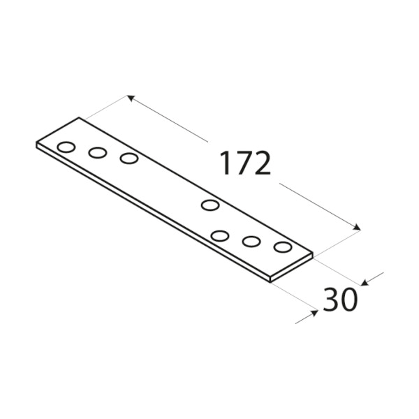 ploščat veznik 30x172x3mm rumeno cinkan