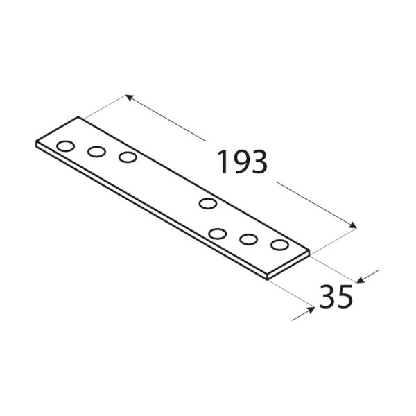 ploščat veznik 35x193x4mm rumeno cinkan