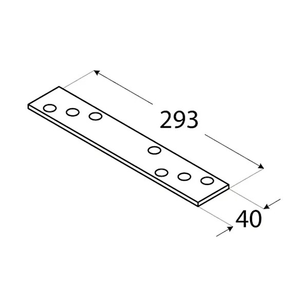 ploščat veznik 40x293x5mm rumeno cinkan