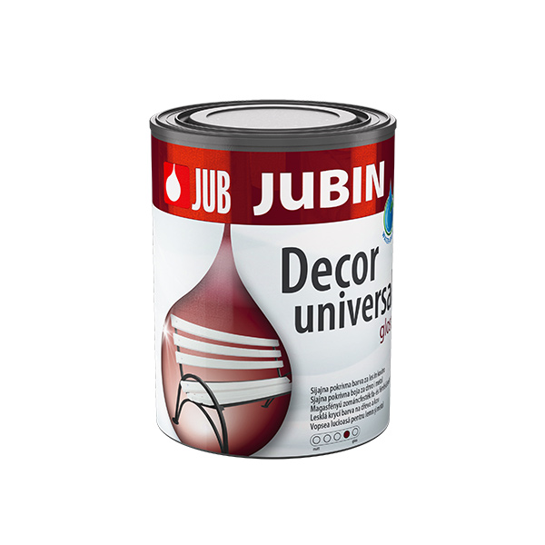 pokrivna barva za les in kovino jubin decor gloss 0,65l, bela