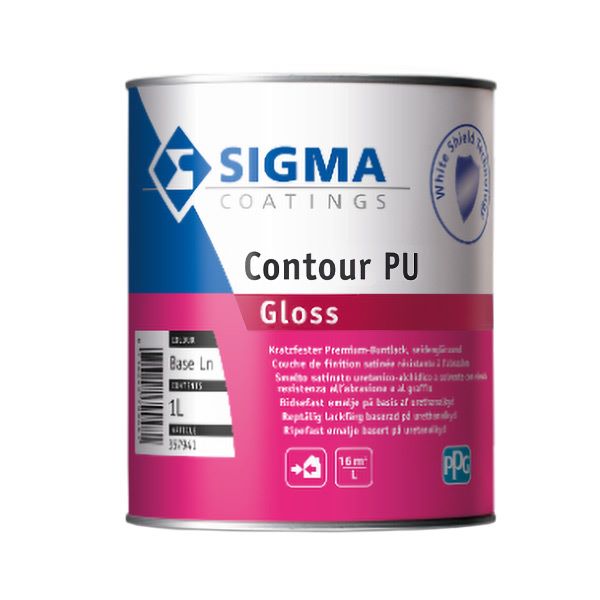 pokrivna barva za les kovino sigma contour pu gloss 1l bela