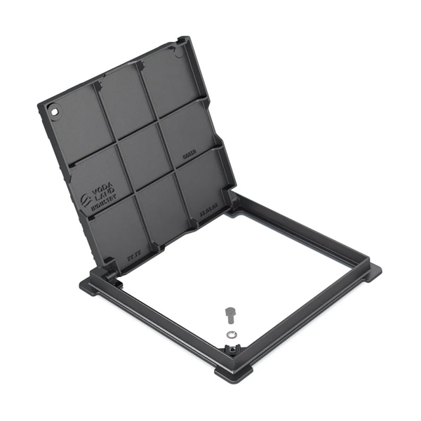 pokrov in okvir ltž 250x250mm (320x320mm) b125, z zaklepom, kvadraten