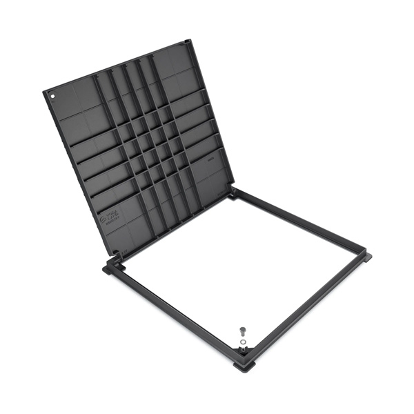 pokrov in okvir ltž 550x550mm (620x620mm) b125, z zaklepom, kvadraten pokrov in okvir ltž 550x550mm (620x620mm) b125, z zaklepom, kvadraten