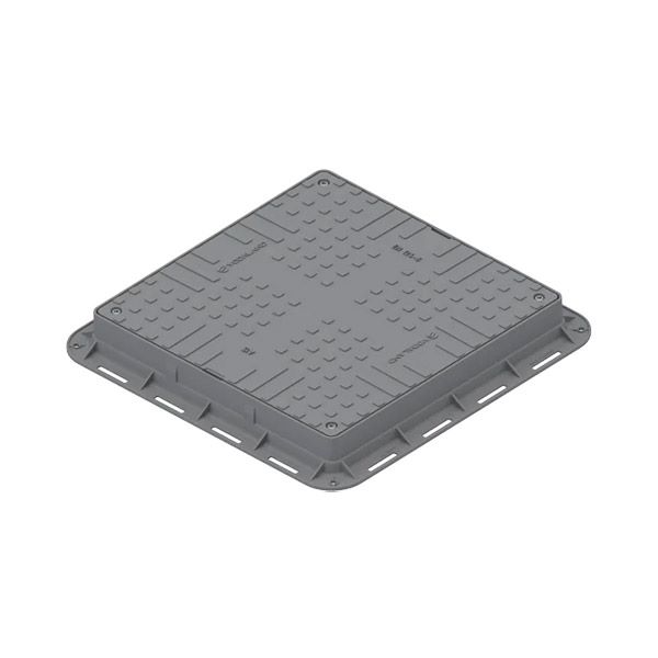 pp pokrov in okvir 55x55cm a15, 4x zaklep, protihrupni, siv