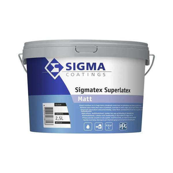 pralna barva sigma sigmatex superlatex 2,5l bela mat