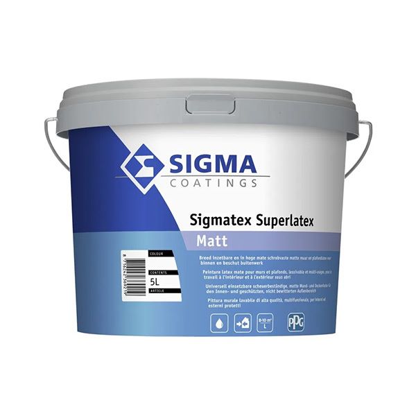 pralna barva sigma sigmatex superlatex 5l bela mat