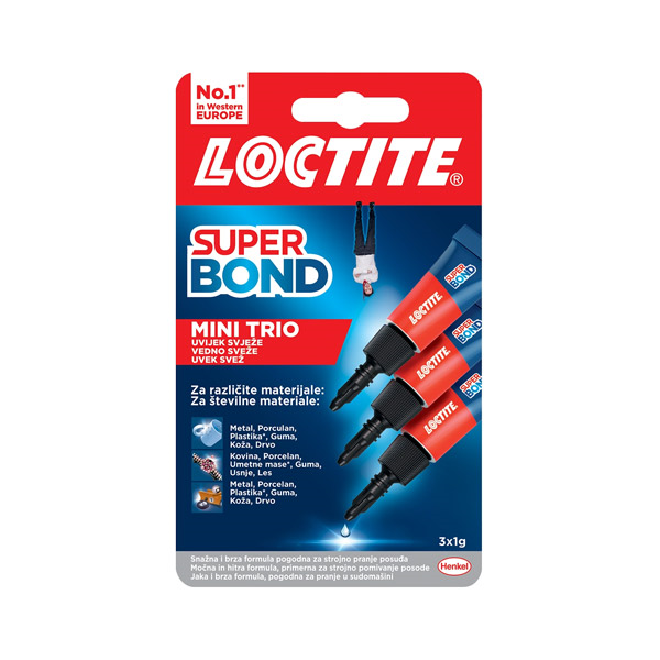 sekundno lepilo loctite super bond mini trio 3x1g, henkel