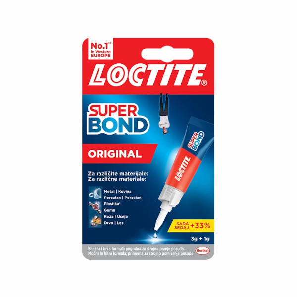 sekundno lepilo loctite super bond original 4g, henkel