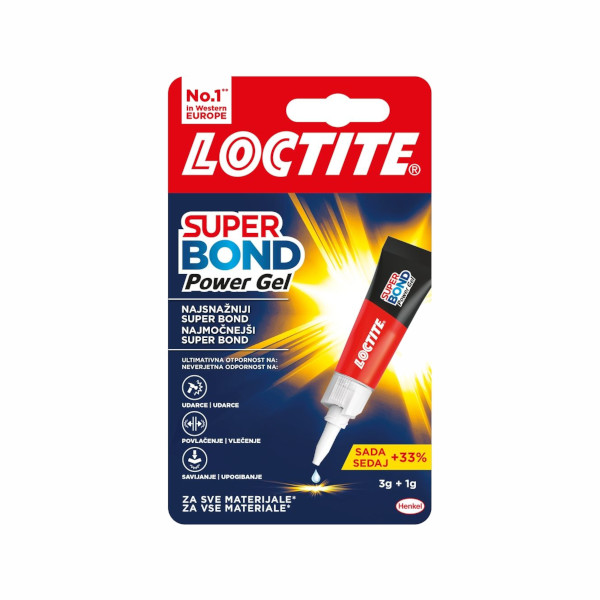 sekundno lepilo loctite super bond power gel 4g, henkel