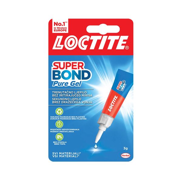 sekundno lepilo loctite super bond pure gel 3g, henkel