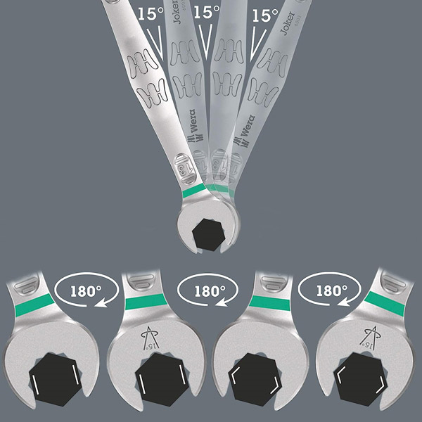 set viličasto obročnih ključev 8-19mm wera 6003 joker, 5-delni