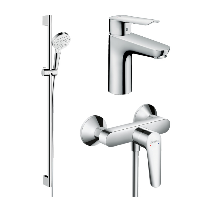 set za prho + pipa za umivalnik logis e, hansgrohe