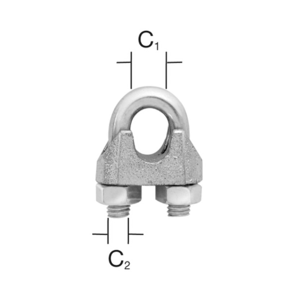 spona za žično vrv 5mm 3/16" pocinkana