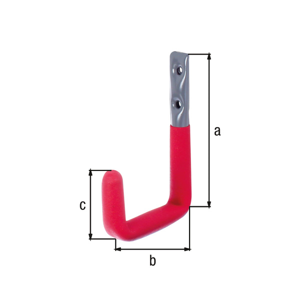 stenski kavelj gumiran 120x83x48mm 25kg plastificiran