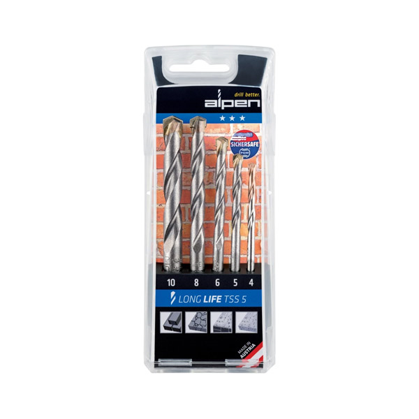 svedri za beton long life tss5 fi 4-10mm, 5/1 set, alpen