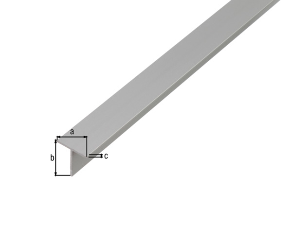 t-profil aluminijast 20x20x1000mm srebrno eloksiran