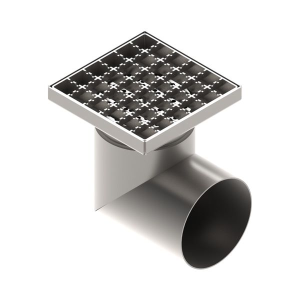 talni sifon inox z nedrsečo rešetko 15x15cm fi 110mm horizontalni odtok talni sifon inox z nedrsečo rešetko 15x15cm fi 110mm horizontalni odtok