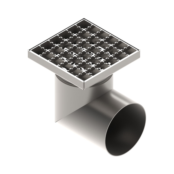 talni sifon inox z nedrsečo rešetko 15x15cm fi 110mm horizontalni odtok talni sifon inox z nedrsečo rešetko 15x15cm fi 110mm horizontalni odtok