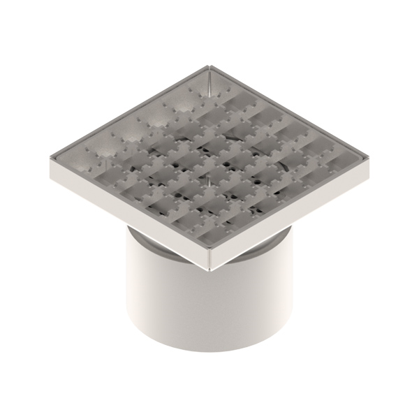 talni sifon inox z nedrsečo rešetko 15x15cm fi 110mm vertikalni odtok