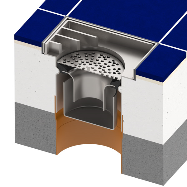 talni sifon inox z nedrsečo rešetko 15x15cm fi 110mm vertikalni odtok