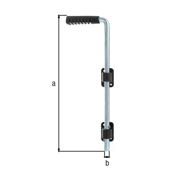 talni zapah fi 16mm 400mm pocinkan, črn ročaj talni zapah fi 16mm 400mm pocinkan, črn ročaj