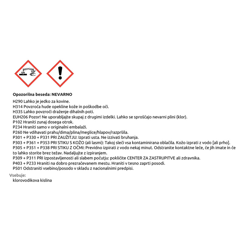 tehnična solna kislina 19-20% 1l