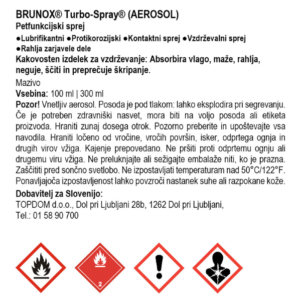 tehnični sprej brunox turbo spray 300ml