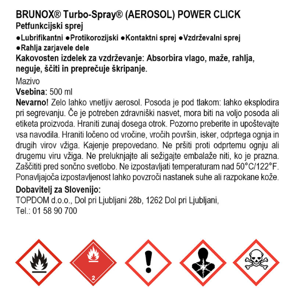 tehnični sprej brunox turbo spray 500ml power click