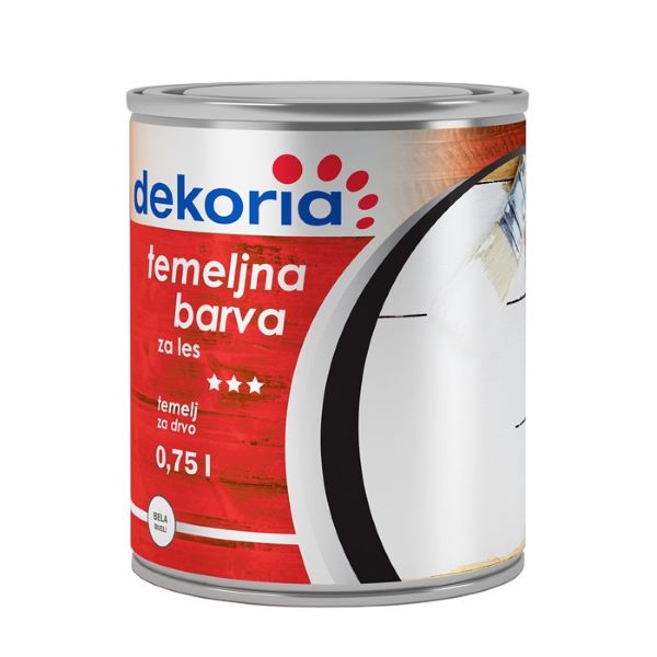 temeljna barva za les dekoria bela 0,75l
