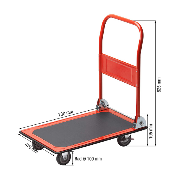 transportni voziček s platformo 150kg 73x47cm zložljiv