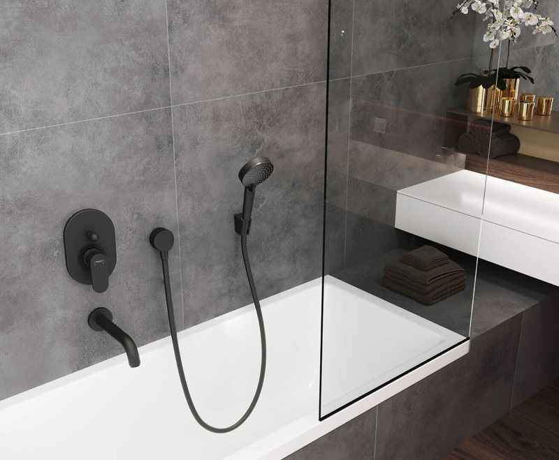 tuš ročka vernis fi 100mm črna, 26270670, hansgrohe