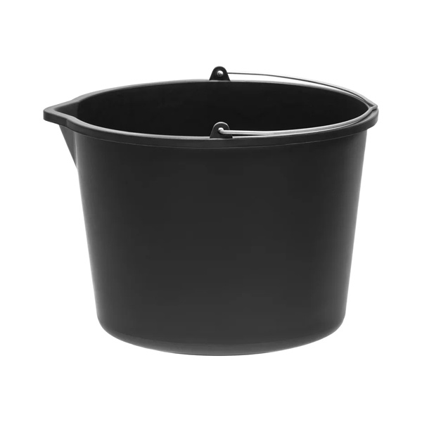 vedro z izlivom in ročajem 15l pe plastično, črno vedro z izlivom in ročajem 15l pe plastično, črno