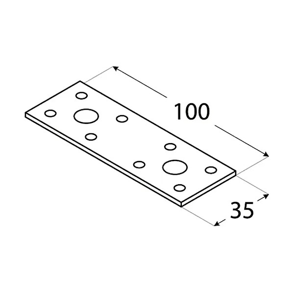 vezna ploščica 35x100x2,5mm pocinkana