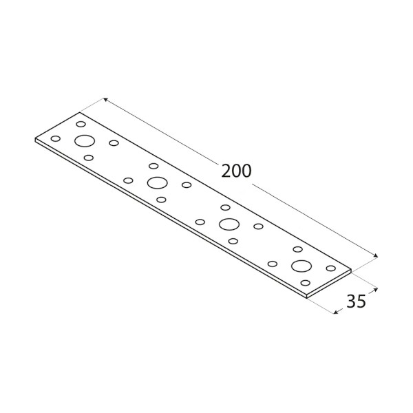 vezna ploščica 35x200x2,5mm pocinkana